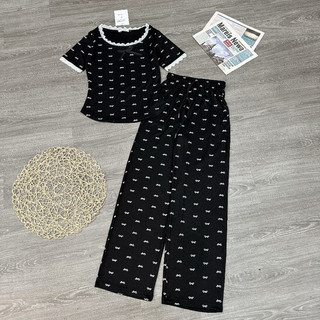 Set thun hoạ tiết nơ xuông mát lạnh cho nàng bigsize