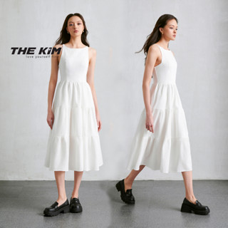 THE KIM Váy đũi baby doll cổ thuyền dáng dài , đầm liền chất liệu đũi Nhật mềm mát , đầm babydoll D254