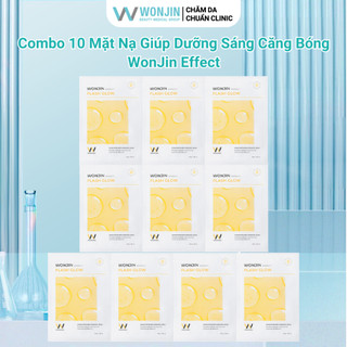 Combo 10 Mặt Nạ Giúp Dưỡng Sáng Căng Bóng WonJin Effect Flash Glow Mask 30g (Bản Mới)
