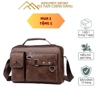 Túi Đeo Chéo ⚡ TẶNG VÍ DA NAM ⚡Túi Đeo Nam, Túi Xách Nam Da Bò Microfiber WEIXIER Sang Trọng Lịch Lãm Đi Làm Đi Chơi