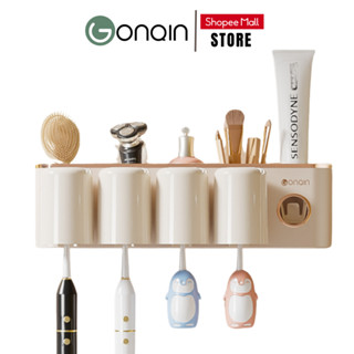  Bộ Nhả Kem Đánh Răng Tự Động GonQin - Giá Để Bàn Chải Đánh Răng Có Kèm Cốc Chất Liệu Nhựa ABS 