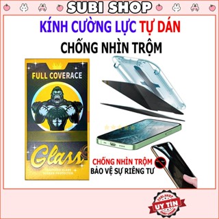 Kính Cường Lực Chống Nhìn Trộm Kèm Khung Tự Dán Cao Cấp x xr xs 11 12 13 14 15 16 pro max plus [KK Khung CNT]