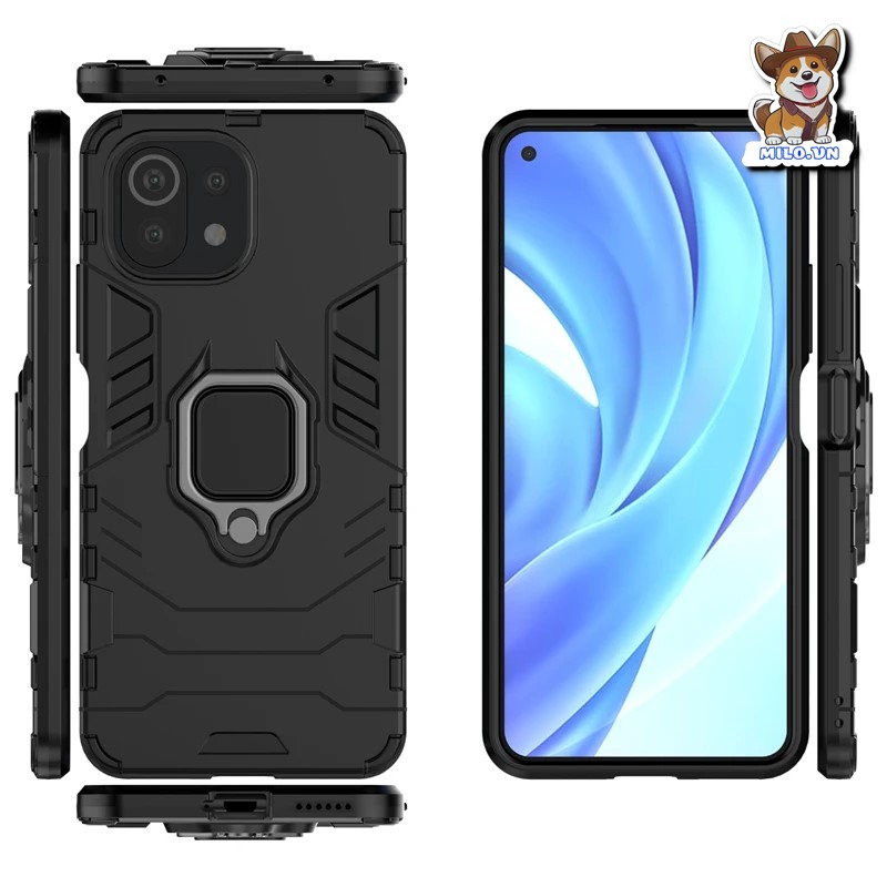 Ốp Vỏ Giáp Ironman Xiaomi Mi 11 Lite kèm Iring cao cấp