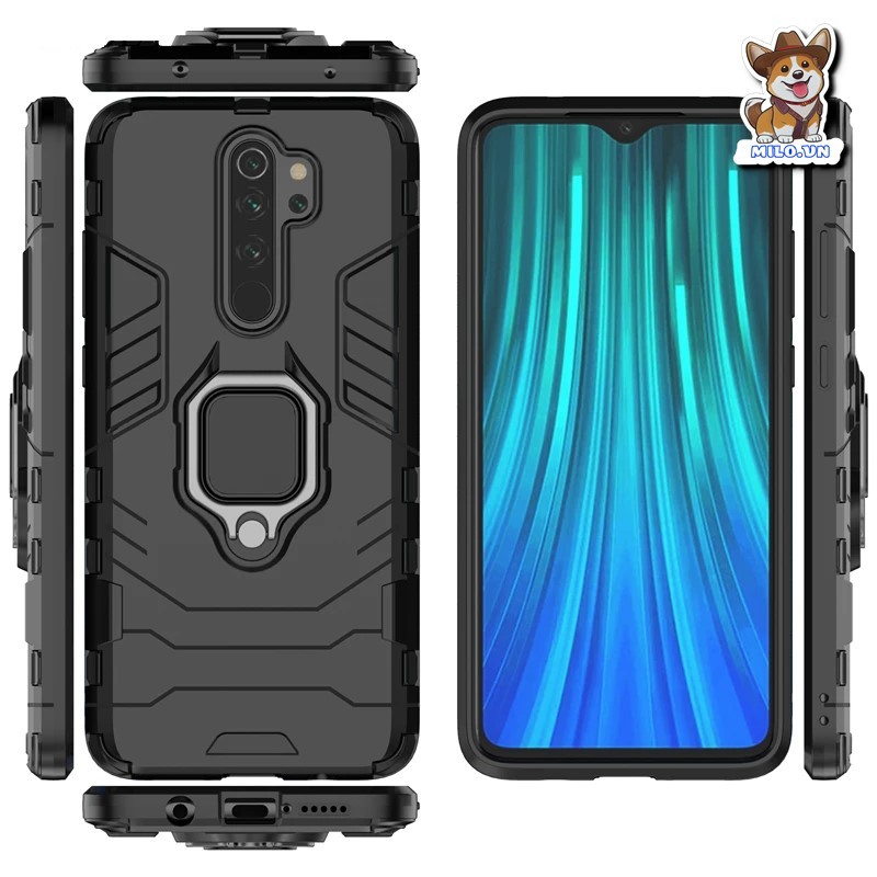 Ốp Vỏ Giáp Ironman Xiaomi Redmi Note 8 Pro kèm Iring cao cấp