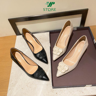 Giày Cao Gót [DA THẬT] Da Mềm Lót Êm Chân - Đính Họa Tiết Cao Cấp B10 HP STORE