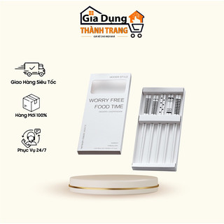Hộp 5 đôi đũa gốm sứ cao cấp bền đẹp, đũa ăn cơm kháng khuẩn chống mốc không sơn mài an toàn cho sức khoẻ