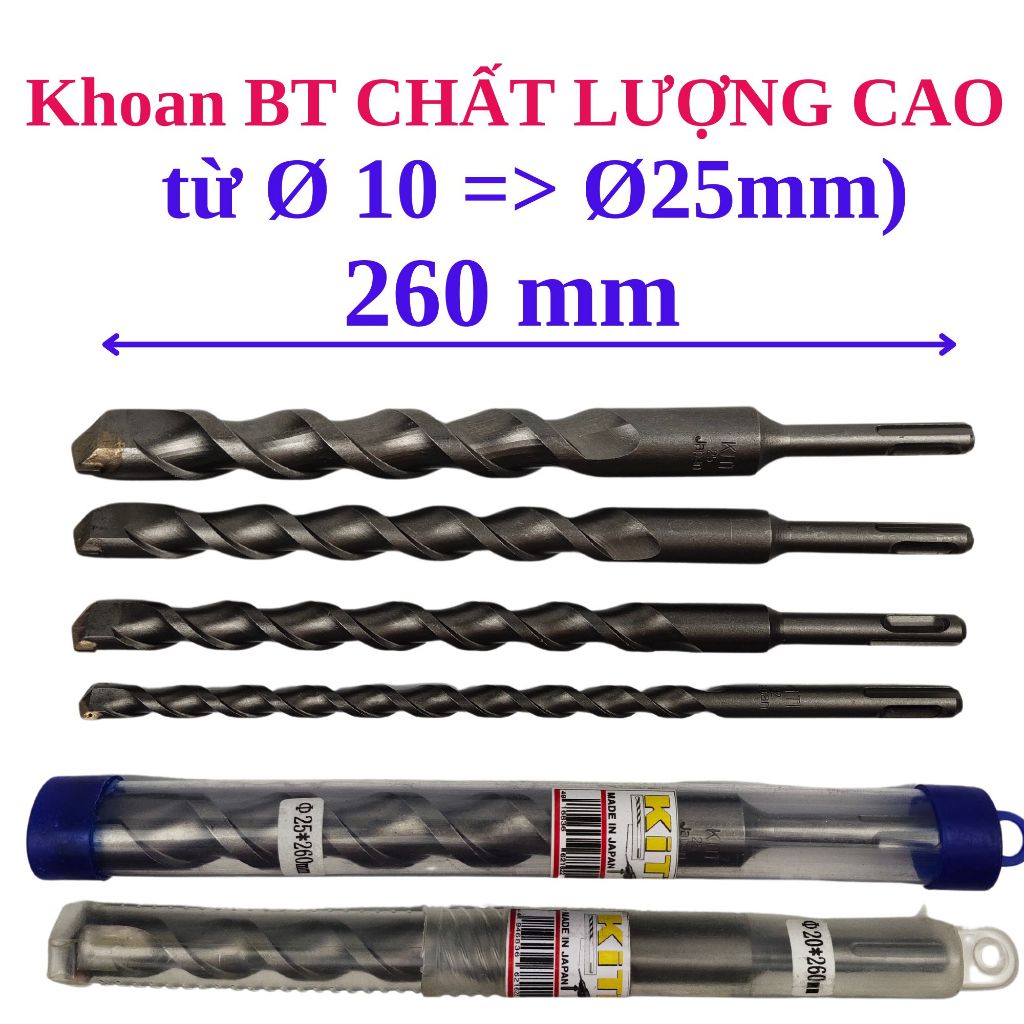 Mũi khoan tường 2 cạnh, Dài 260mm, Khoan BT 260mm - HÀNG CHẤT LƯỢNG TỐT (260K)
