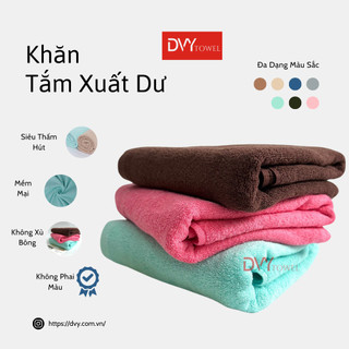 Khăn Tắm 65x135cm Gội Đầu Xuất Nhật Dư- 100% Cotton Mềm Mại  Siêu Thấm Hút Ko Xù Bông Không Phai Màu