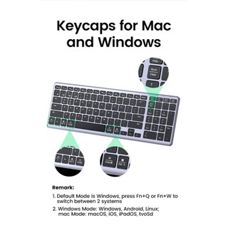 Wireless Ultra Slim Wireless & Bluetooth Keyboard Ugreen 15258