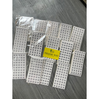 Set 100 tem dán số 1 - 14, tem dán size quần áo - tranbd