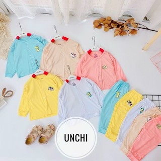 Bộ dài sơ sinh chất thun lạnh cho bé 3_8kg