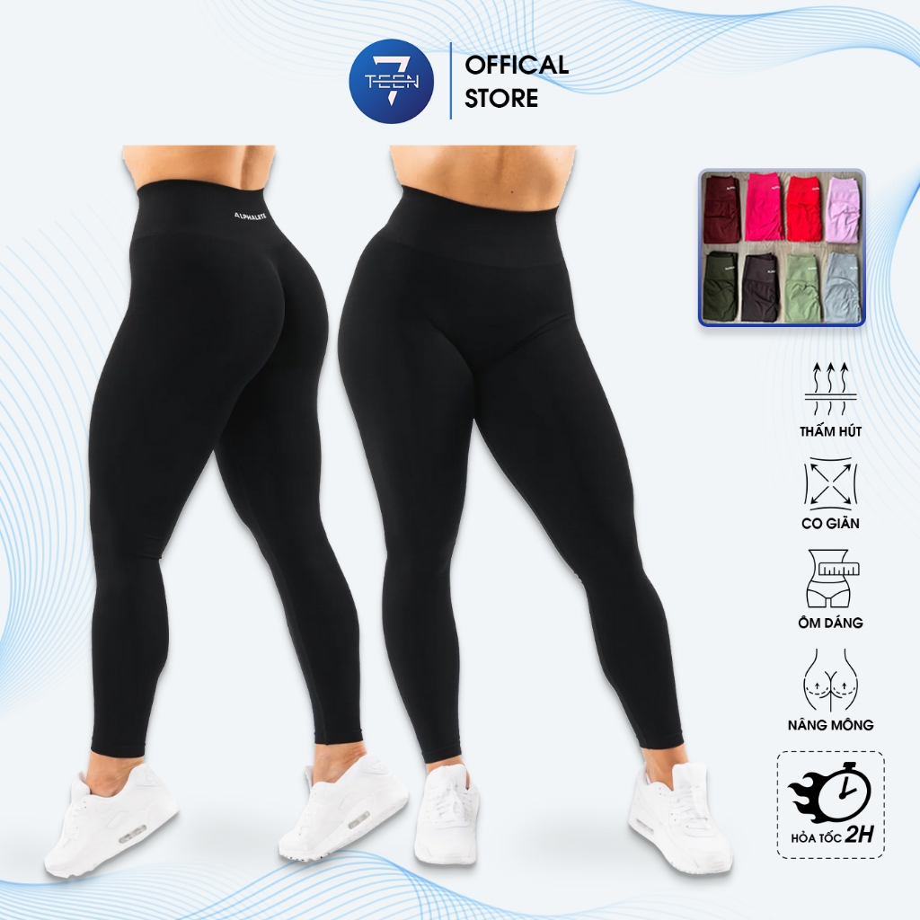 Quần leggings tập gym Alpha dày dặn 7teen gym cao cấp