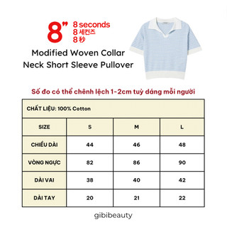 Áo 8SECONDS Modified Woven Collar Neck Short Sleeve Pullover
