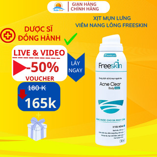 Xịt mụn lưng Novocare Freeskin mụn lưng ngực mông và thâm mụn lưng ngực mông giảm viêm nang lông shop Hello Sun