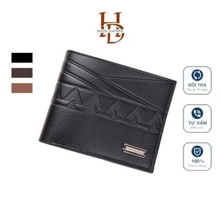Ví nam bóp nam chữ V ví da bò cao cấp ví da dáng ngang cao cấp ví da thời trang L79 - Hudu Leather