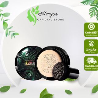 Phấn nước cushion Sunisa che khuyết điểm lớp nền mịn tự nhiên tặng kèm cọ bông tán kem nền cao cấp