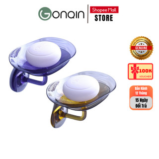 Kệ đựng xà phòng dán tường gonqin, giá đựng xà phòng nhà tắm chất liệu nhựa ps bền chắc, thẩm mĩ cao