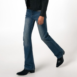 Quần jeans nam ống loe dày dặn Xanh Đậm NGO - Indigo Flare Jeans