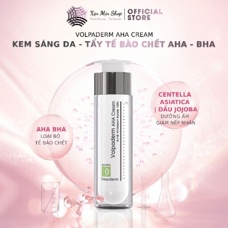 FREZYDERM - KEM SÁNG DA - TẨY TẾ BÀO CHẾT AHA & BHA - VOLPADERM AHA &BHA  CREAM 200ML