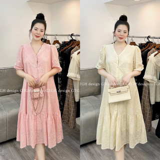Siuu phẩm váy suông ren cúc bọc so hottt hàng TKCC