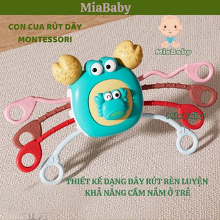 Đồ chơi con cua rút dây, kéo dây cho bé giáo dục sớm Montessori giúp bé luyện tập cầm nắm vận động Miababy