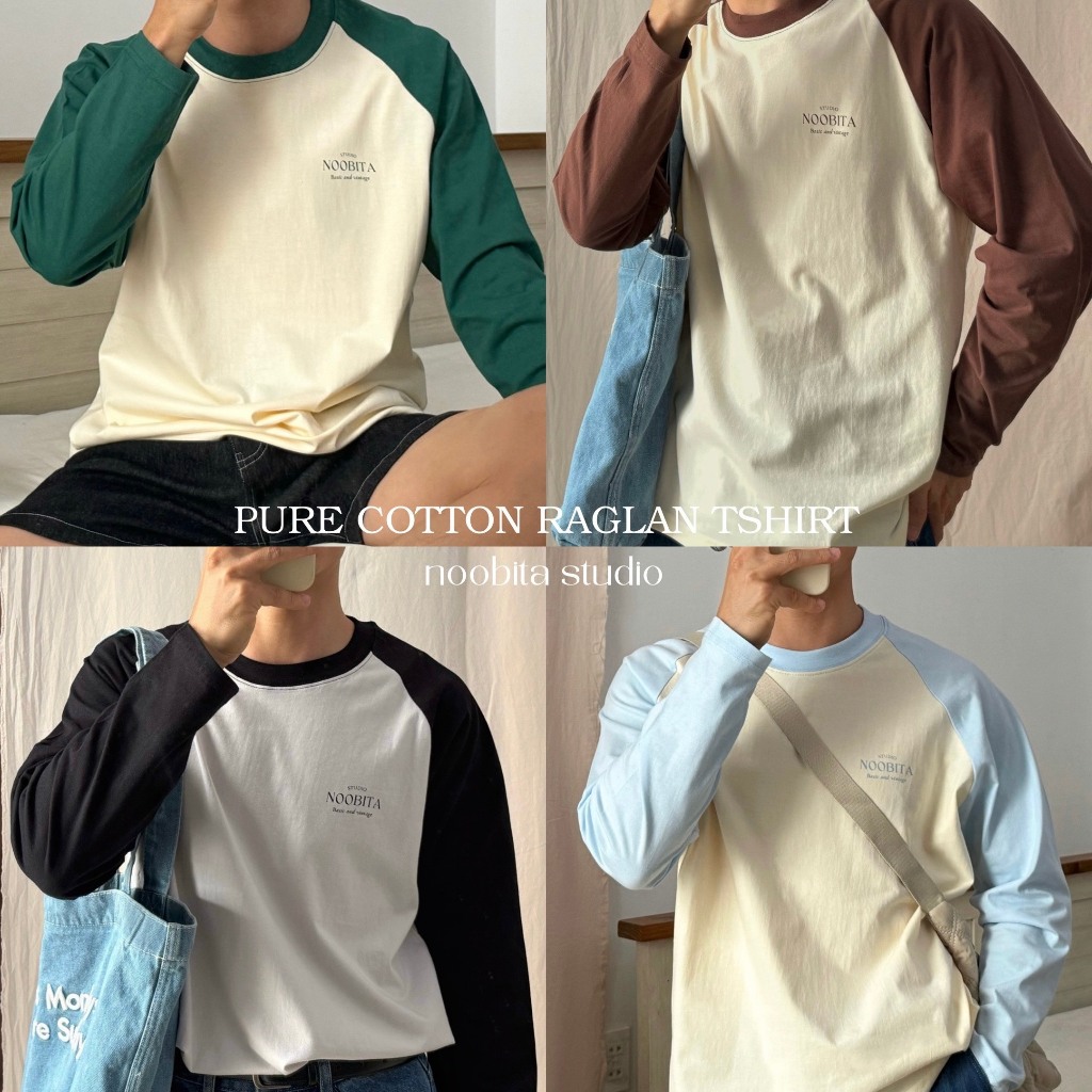 NOOBITA - Áo thun raglan tay dài 8145