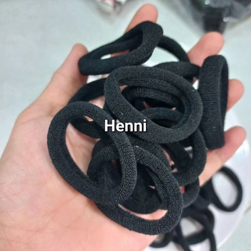 Túi 50 thun cột tóc đen trơn cở nhỏ (3.5-4cm)