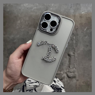 ỐP IPHONE NHÁM GẮN CHARM CHỮ X ĐÍNH ĐÁ