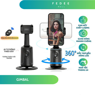 Gimbal AI xoay 360 độ trang bị camera tích hợp tự động, Giá đỡ điện thoại thông minh chính hãng nhận diện khuôn mặt