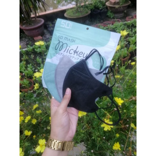 [Màu đen] Khẩu trang 5D 4 lớp Mickey, khẩu trang Duy Khánh dày dặn, form đẹp, kháng khuẩn