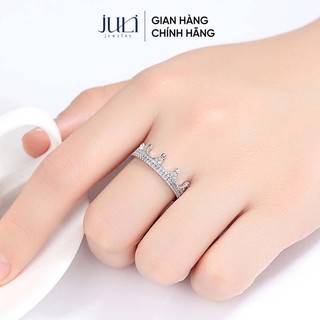 Nhẫn bạc ý thiết kế hình Vương Miệng đính kèm Kim Cương sáng lấp lánh | N977 JULI JEWELRY