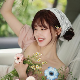 Khăn Turban Phối Ren Kiểu Pháp Cho Nữ Khăn Choàng Đầu Ngọt Ngào Dễ Thương Chụp Ảnh Phong Cách Nàng Thơ-R5