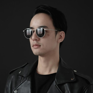 Mắt Kính Râm Chống Nắng Nam Nữ Gọng Kính Mắt Tròn Thầy Bói Kim Loại Phong Cách Cổ Điển -666