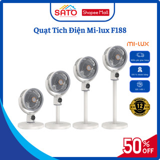 Quạt tích điện Wameli/Mi-lux F188 8000mAh điều khiển từ xa xoay 360 độ chiều cao linh hoạt điều khiển từ xa
