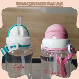 Bình tập uống nước cho bé Latan - chất liệu tritan - ống hút & dây xách tiện lợi, 250ml - Hàn Quốc