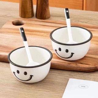 Sét 2 bát sứ mặt cười kèm thìa