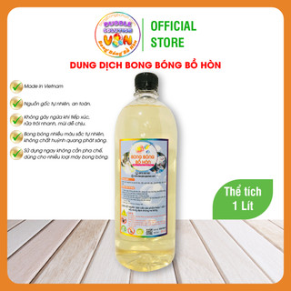 Chai 1Lít Dung dịch bong bóng xà phòng từ quả bồ hòn, MADE IN VN (NATURAL bubble solution for kids)