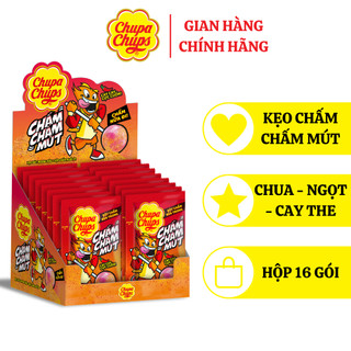  Kẹo Mút Chupa Chups Chấm Chấm Mút (Hương Dâu kèm muối ớt) (Hộp 16 gói)
