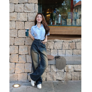 Quần jean nữ ống suông TiQi Jeans wash đậm lưng cao B2320
