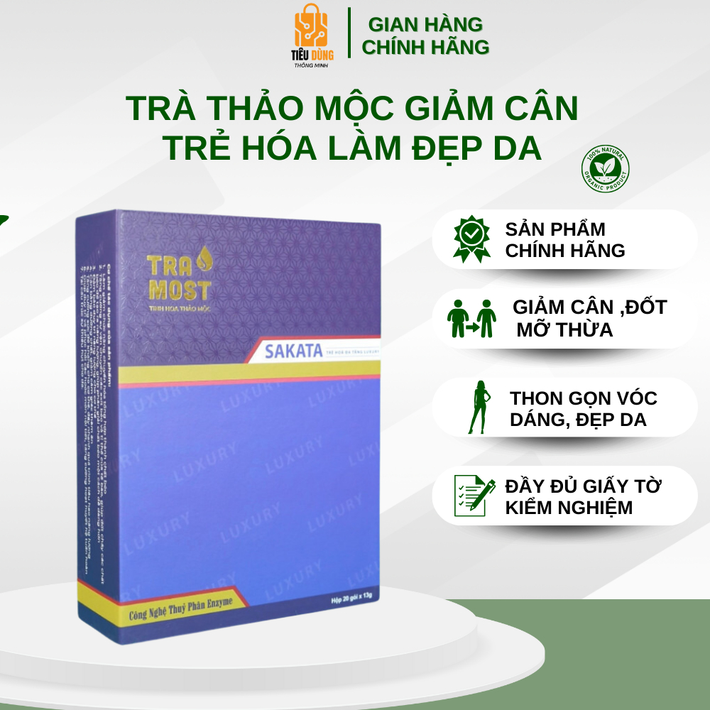 Trà thảo mộc giảm cân cấp tốc Sakata  giảm mỡ bụng , mỡ đùi, giảm cân sau sinh công nghệ nhât bản