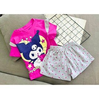  Đồ bộ bé gái, bộ cộc tay mùa hè cho bé gái size 12-40kg chất cotton mềm mịn mát
