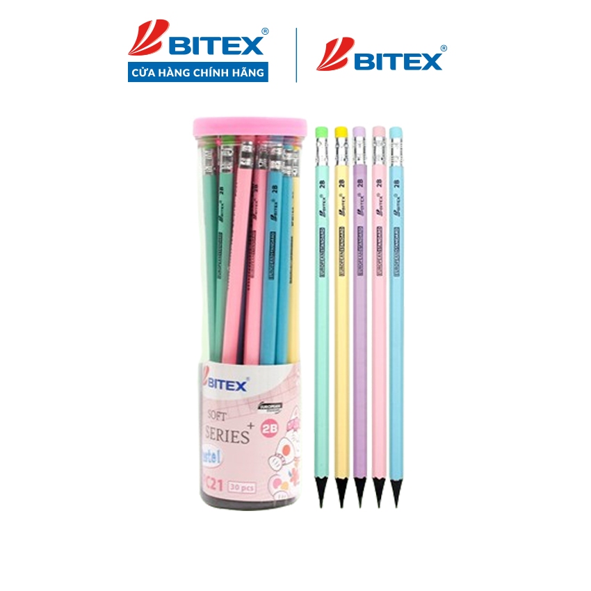 Hộp 30 Bút chì đen BITEX 2B Pastel PC21