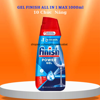  Gel rửa bát Finish All in 1 max 1000ml dùng cho máy rửa bát nước rửa chén Finish nhập khẩu Châu Âu 