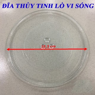 Đĩa lò vi sóng có mấu đường kính 25.5 cm, dĩa thuỷ tinh