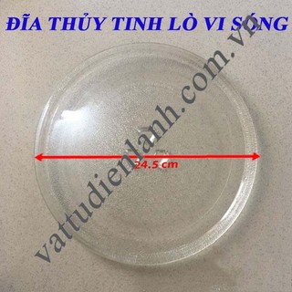 Đĩa lò vi sóng có mấu ĐK 24.5cm, dĩa thuỷ tinh