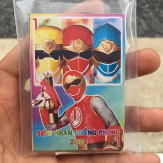 SET 25 thẻ hình giấy Siêu Nhân Cuồng Phong tuổi thơ