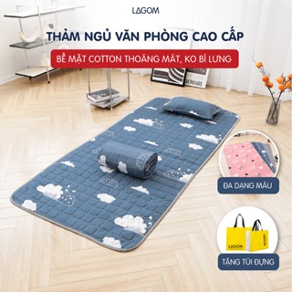  Tặng Túi  Chiếu Ngủ Văn Phòng Xếp Gọn Cá Nhân | Dạng Nệm Trần Bông LAGOM  Ảnh Video Thật  