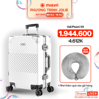  Vali Kéo MIA.vn Pisani X9 size 20/24/28 Nhựa PC Cao Cấp, Khoá Khung Bảo Mật Chống Rạch - BH Trọn Đời