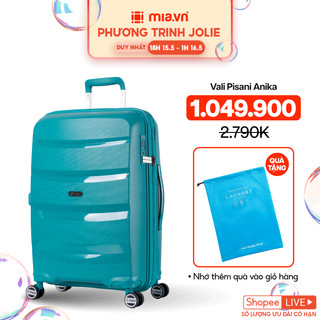  Vali Kéo MIA.vn Pisani Anika TE size 20/24 Dây Kéo Đôi Nới Diện Tích, Nhựa Hạn Chế Va Đập - BH Trọn Đời