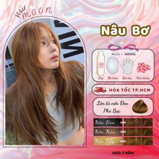 Set Thuốc nhuộm tóc Lavox màu NÂU BƠ, không tẩy tóc, thuốc nhuộm tóc tại nhà Moon Hair lên chuẩn màu